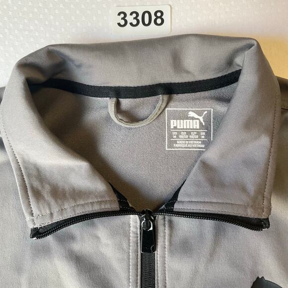 PUMA Men Jacket size M US Gray Full Zip Bomber Style - Picture 8 of 11